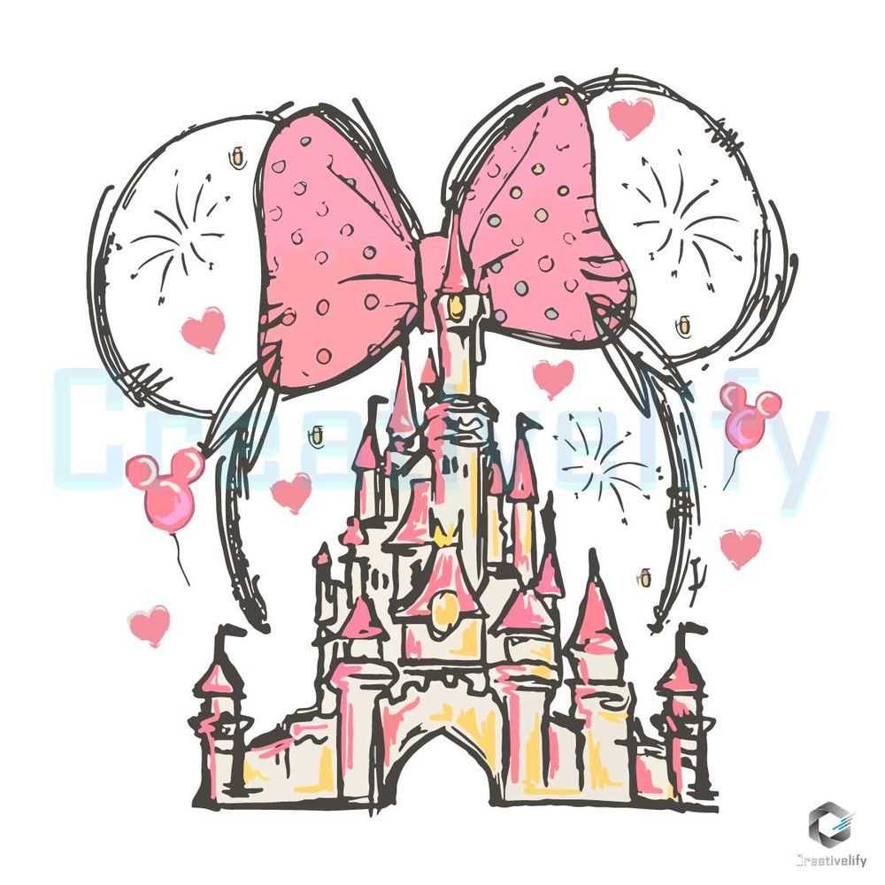 Minnie Magic Castle Valentine SVG Retro Love Disney File.jpg