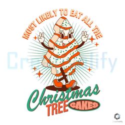 most likely to eat all the xmas tree cake svg christmas file