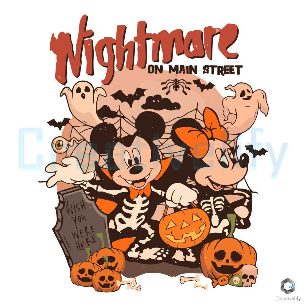 Nightmare On Main Street SVG Mickey Halloween Digital file.jpg