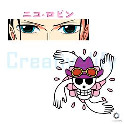 one piece robin nico svg funny anime cartoon file