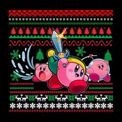 pink game kirby christmas png file sublimation design
