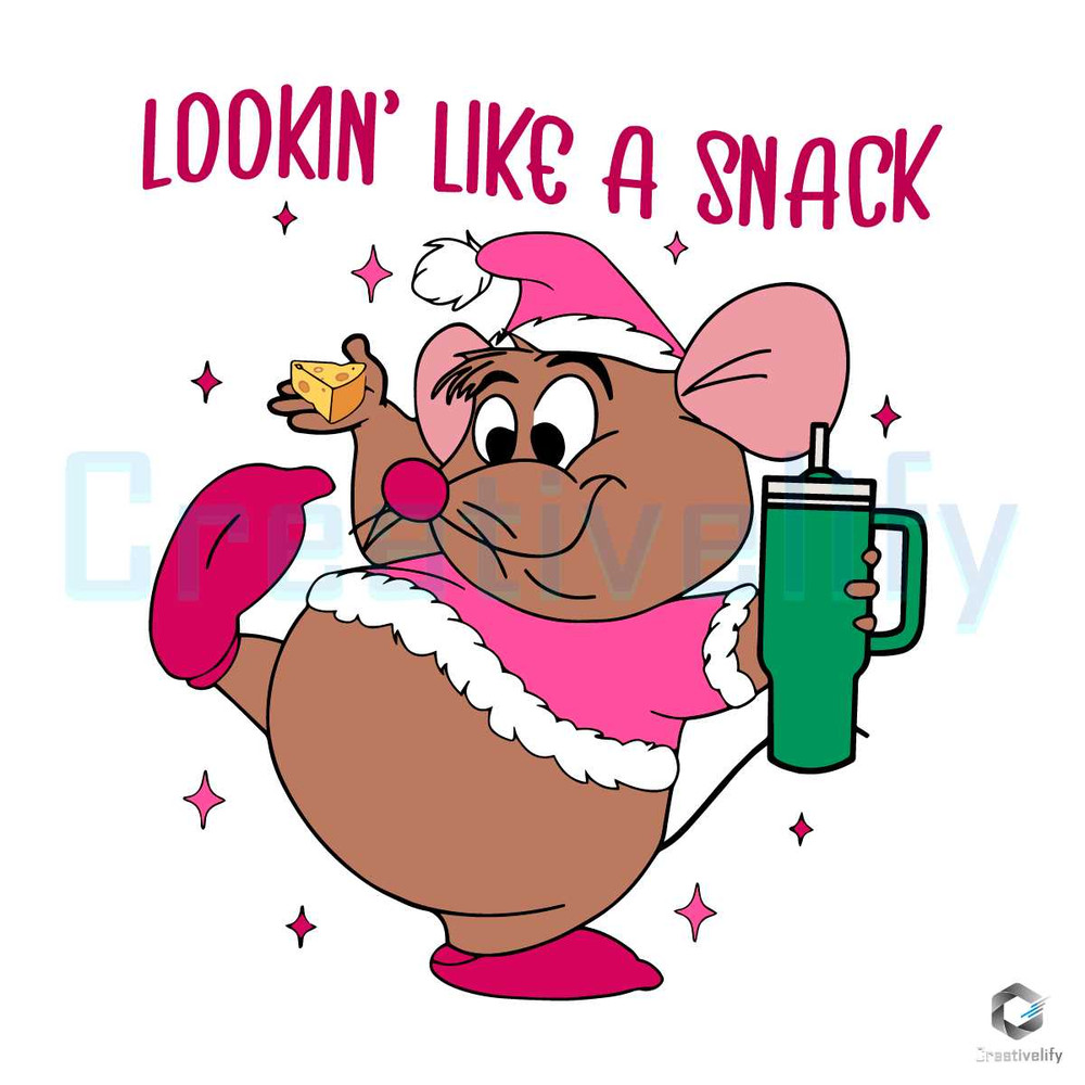 Pink Gus Gus Christmas SVG Looking Like A Snack Cricut File.jpg