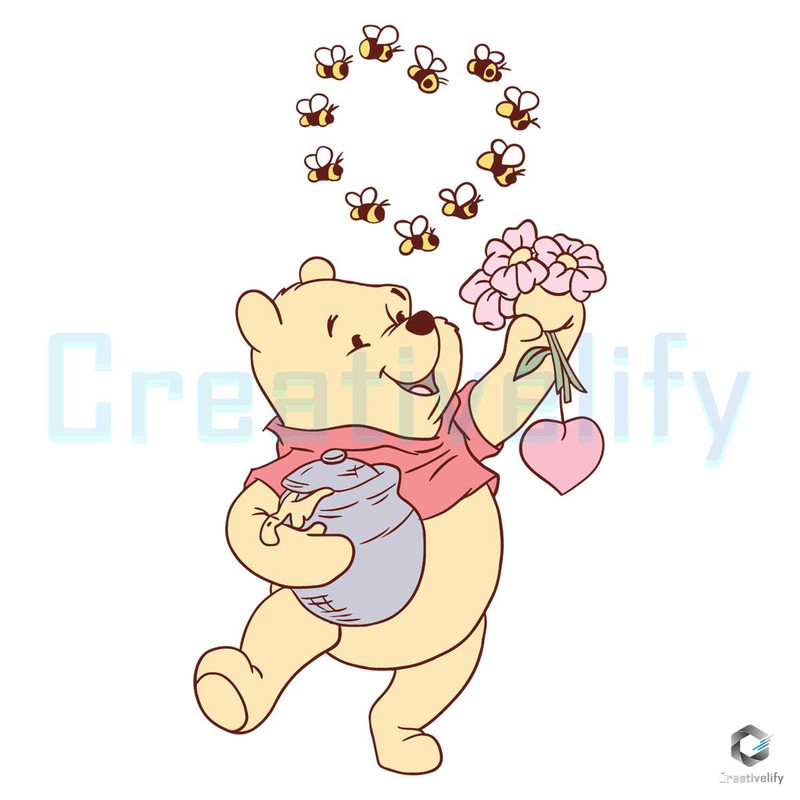 Pooh Bear Valentine's Day SVG Retro Disney Love File.jpg