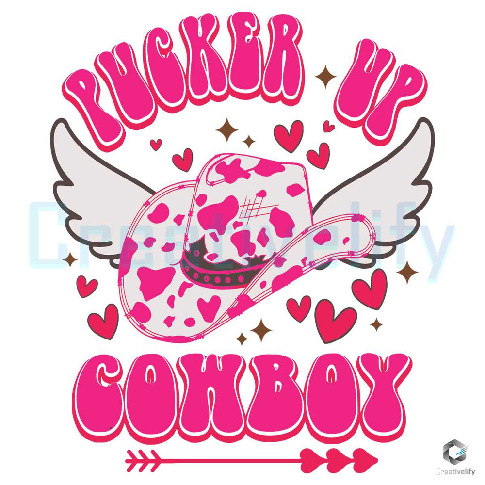 Pucker Up Cowboy SVG Rodeo Valentine Season File.jpg