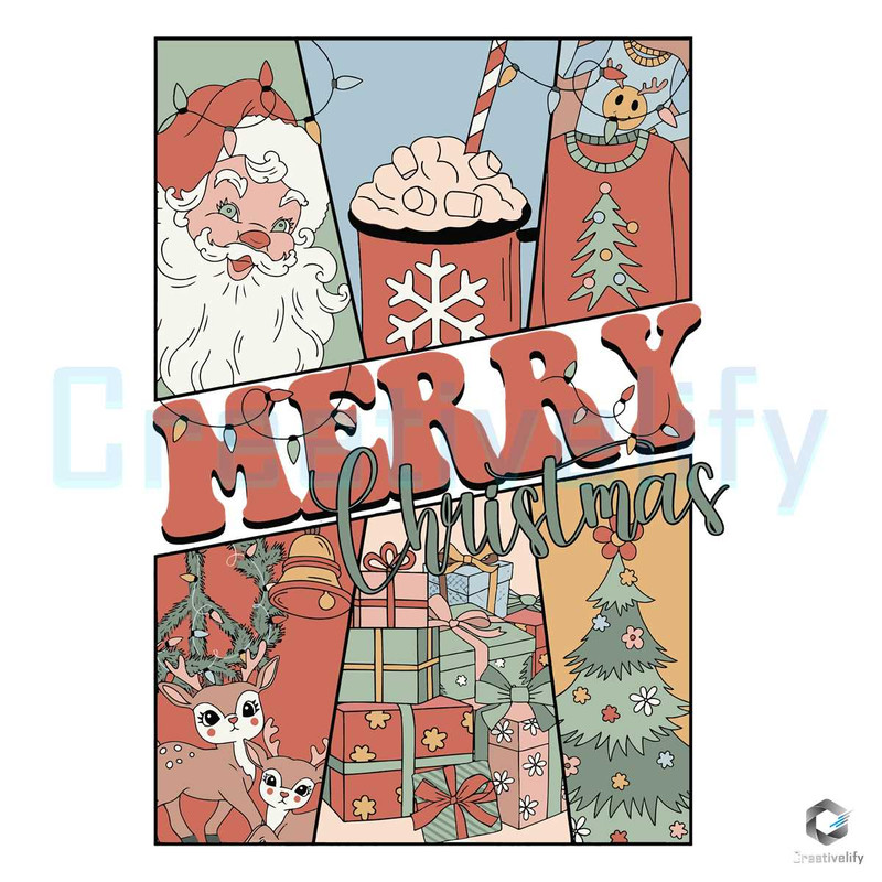 Retro Christmas Santa SVG Merry Xmas Graphic Design File.jpg