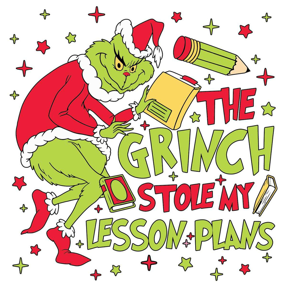 Retro Grinch Stole My Lesson Plans SVG Funny Christmas File.jpg