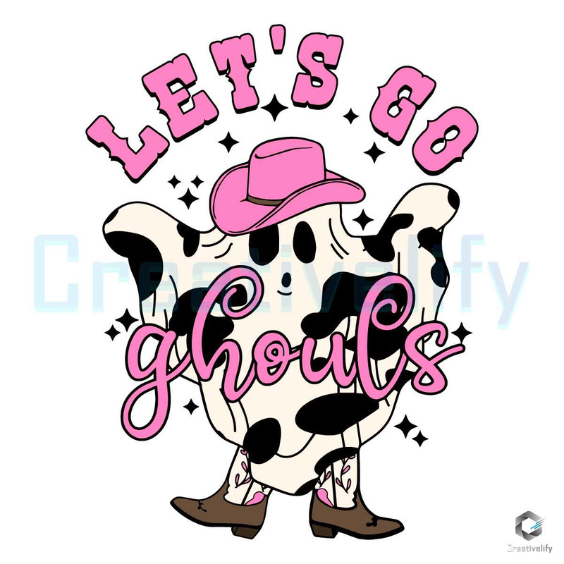 Retro Lets Go Ghouls Western SVG Halloween Cowboy File.jpg