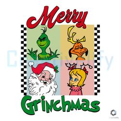 Retro Merry Grinchmas SVG Santa Claus Graphic Design File