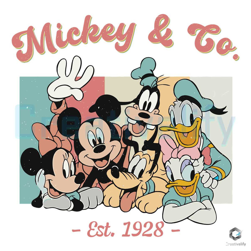Retro Mickey And Co Est 1928 SVG Vintage Disneyland File.jpg