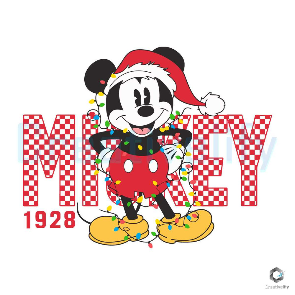 Retro Mickey Checkered 1928 SVG Christmas Lights File.jpg