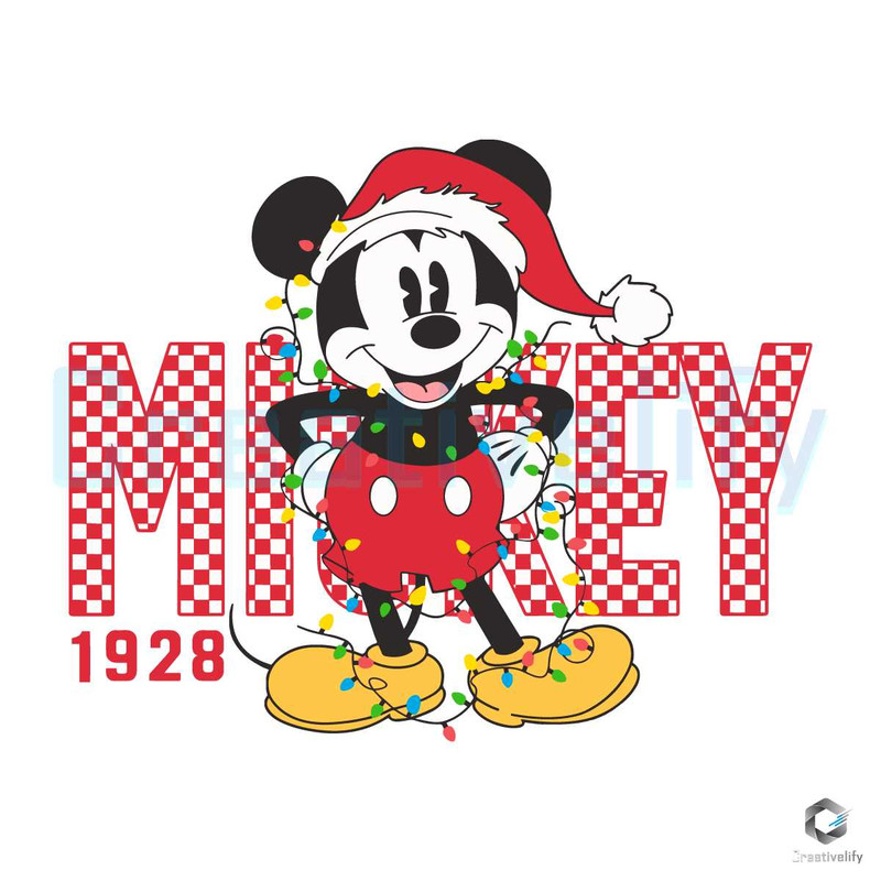 Retro Mickey Checkered 1928 SVG Christmas Lights File.jpg