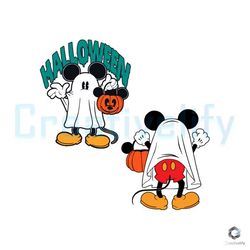 retro mickey ghost svg halloween pumpkin file