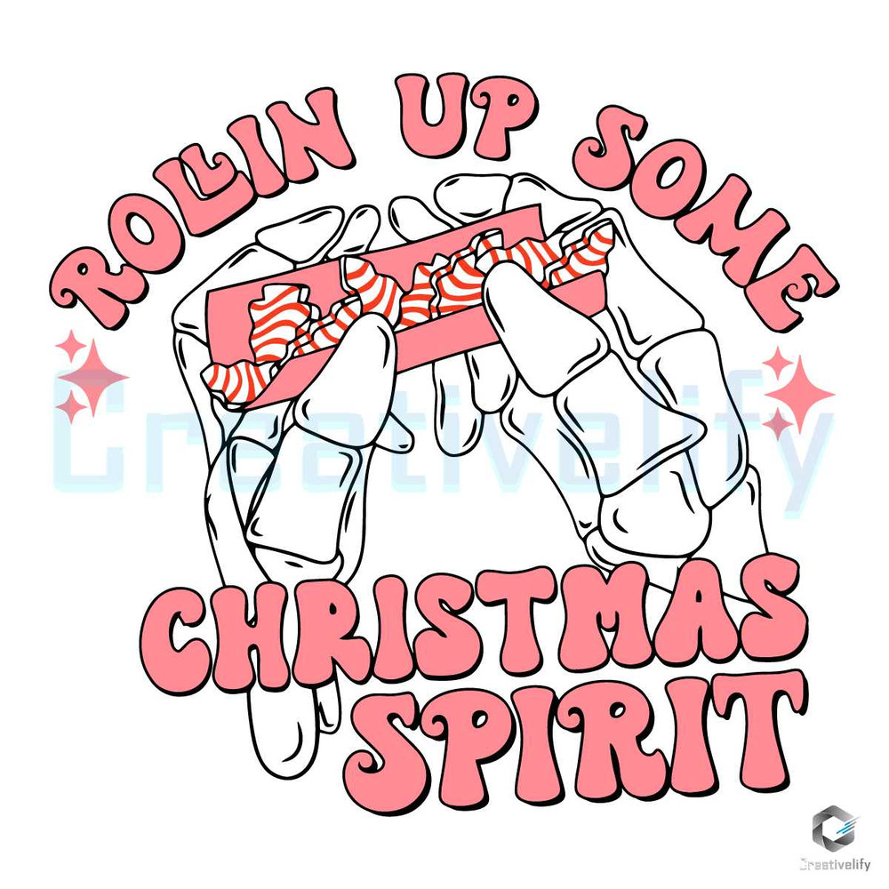 Rolling Up Some Christmas Spirit SVG Merry Pink Xmas File.jpg