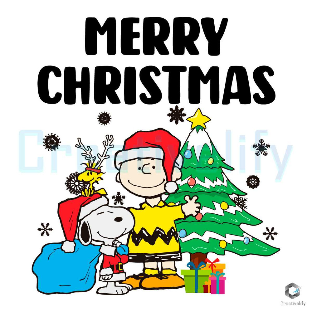 Santa Charlie And Snoopy SVG Merry Xmas Files For Cricut.jpg