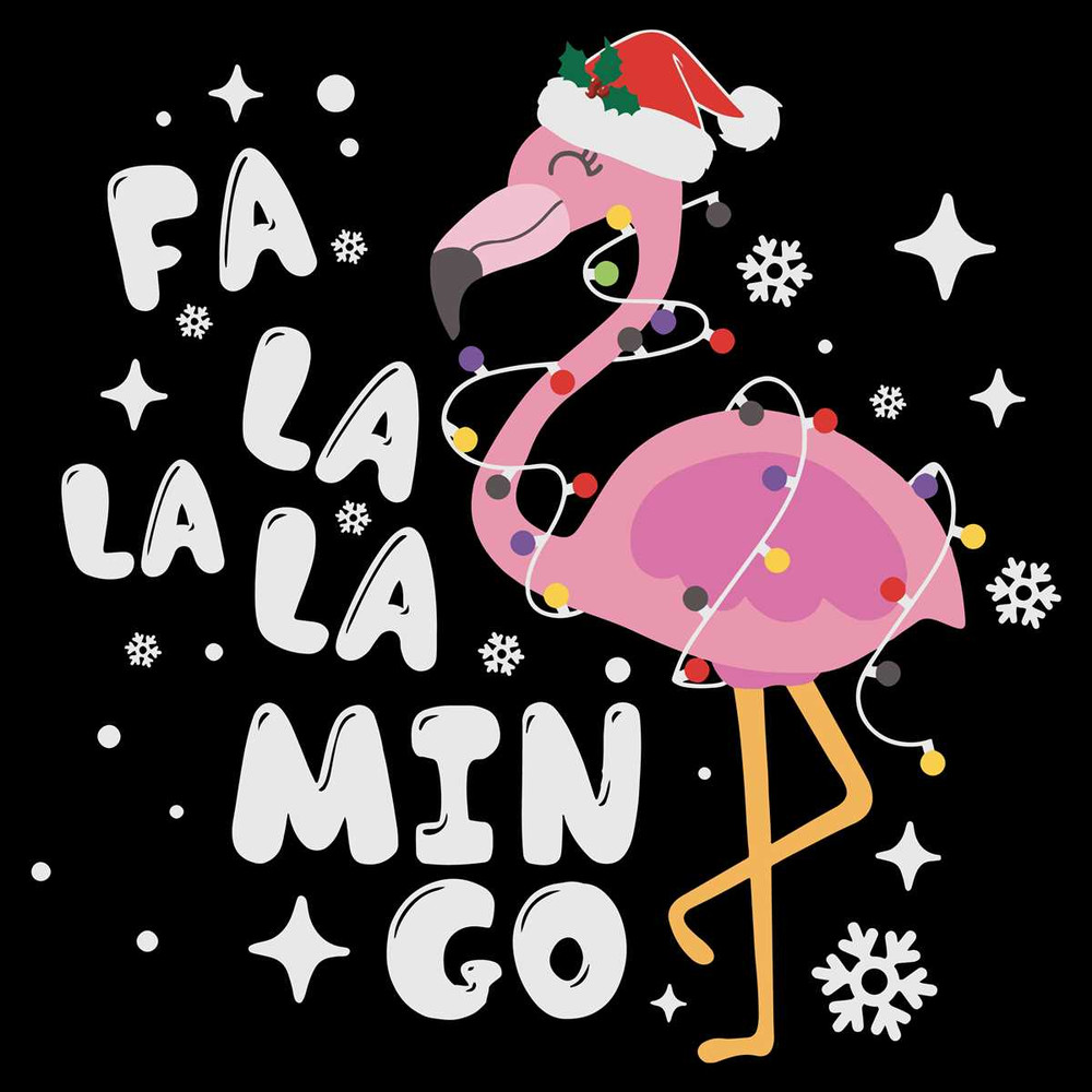 Santa Flamingo Xmas SVG Christmas Lights Graphic File.jpg