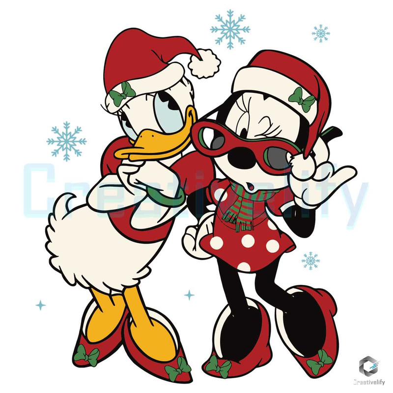 Santa Minnie And Daisy SVG Merry Christmas File.jpg
