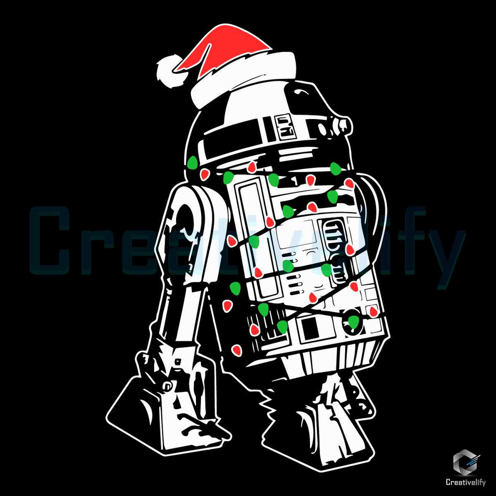 Santa Star Wars R2 D2 SVG Merry Christmas File Design.jpg
