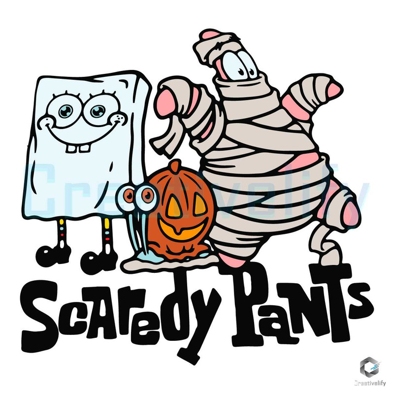 Scaredy Pants SVG Spongebob Squarepant Halloween File.jpg