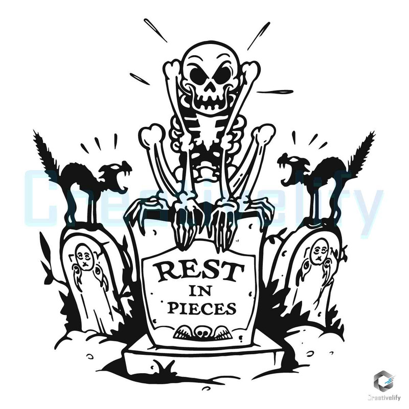 Silly Symphony SVG Skeleton Rest In Pieces File Download.jpg