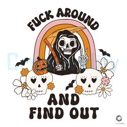 skeleton fuck around and find out svg halloween ghost file