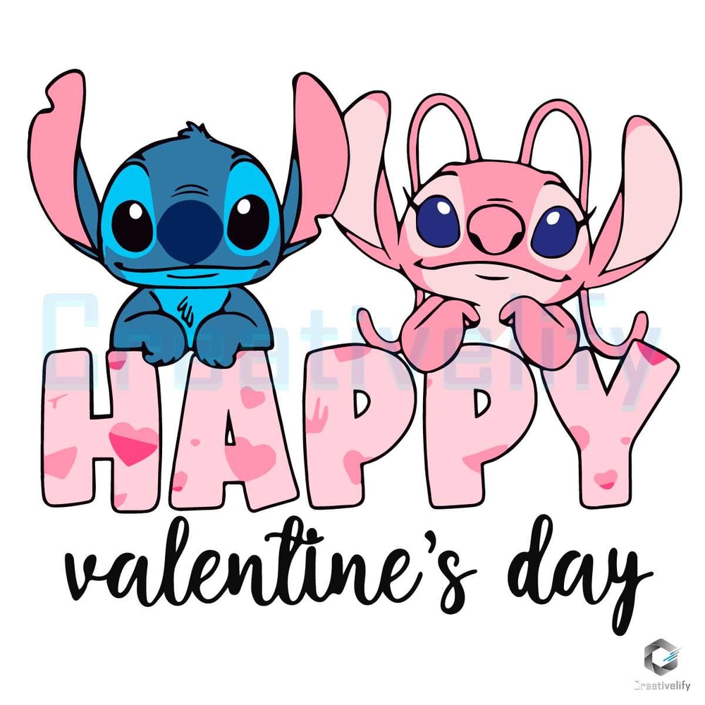 Stitch And Angel Love SVG Happy Valentine's Day File.jpg