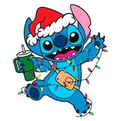 stitch christmas lights stanley svg santa xmas file