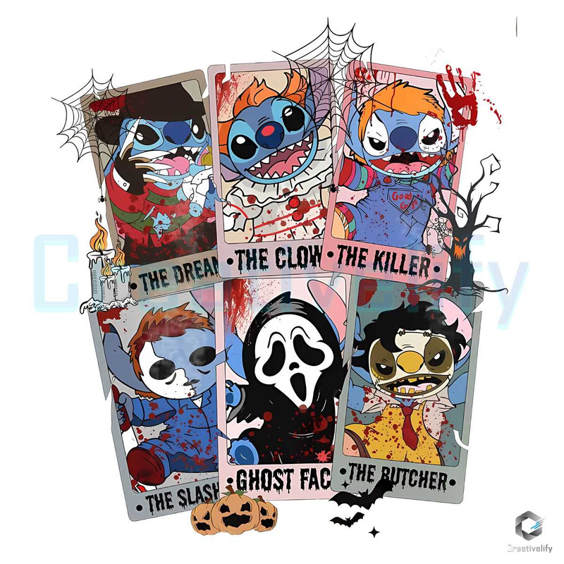 Stitch Horror Tarot Card PNG Halloween Characters File Digital.jpg