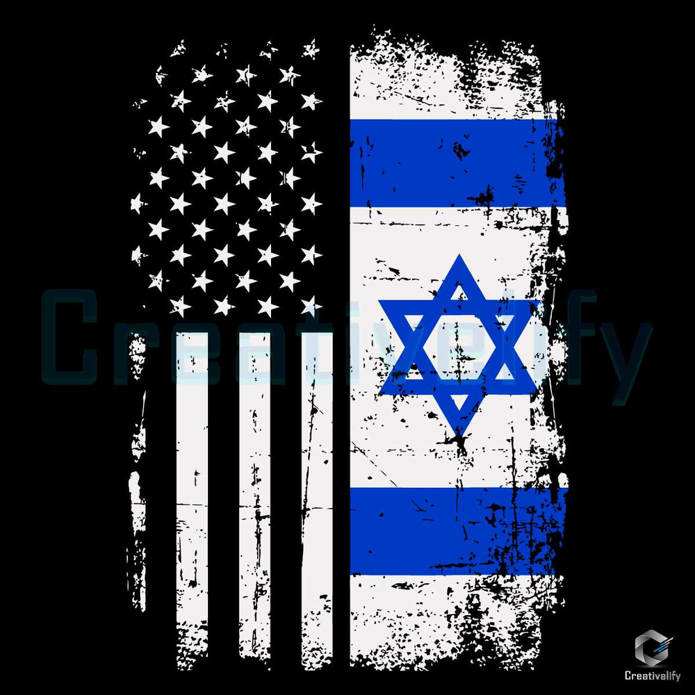 Support For Israel SVG USA Israel Flag Digital Cricut File.jpg
