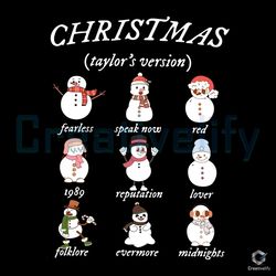 Taylor Version Christmas SVG Snowman Album Name File