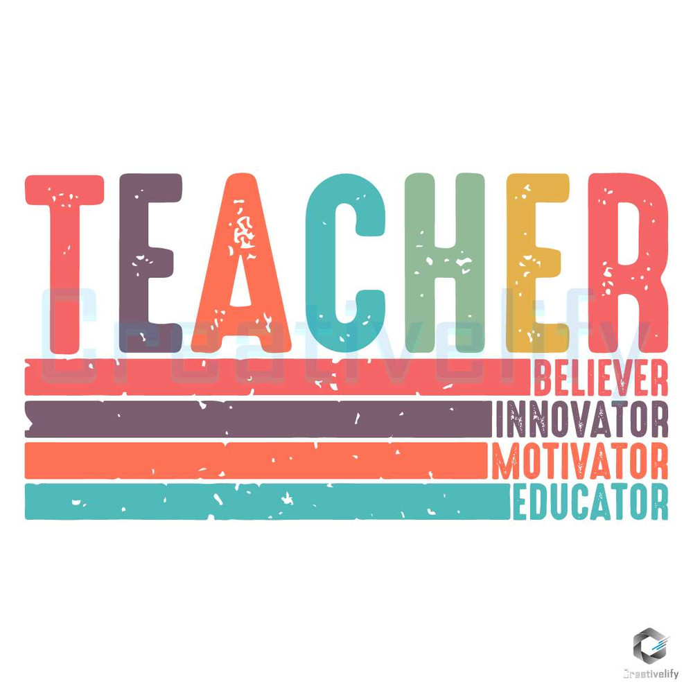 Teacher Believer Innovator Motivator Educator SVG Digital Cricut File.jpg