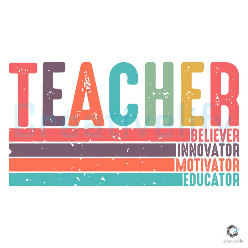 Teacher Believer Innovator Motivator Educator SVG Digital Cricut File.jpg