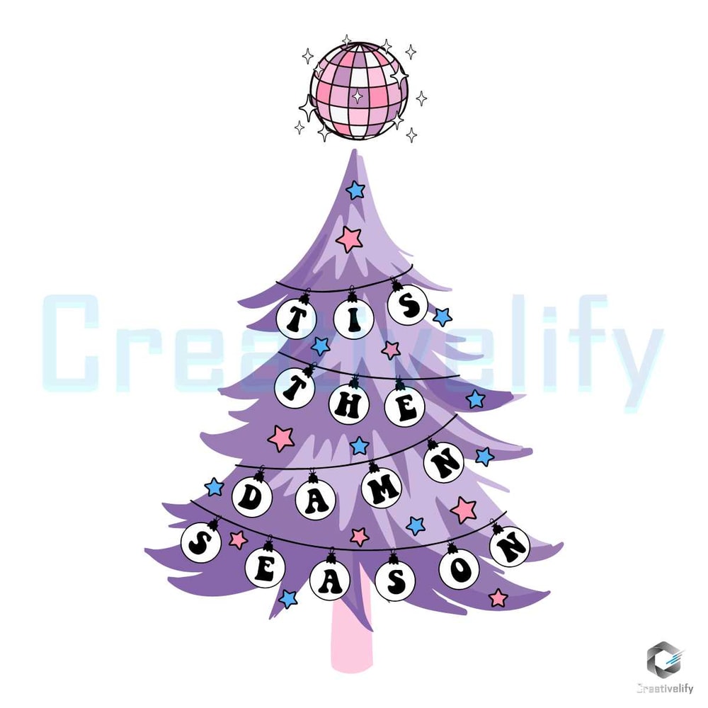 Tis The Damn Season Disco Ball SVG Swift Christmas File.jpg