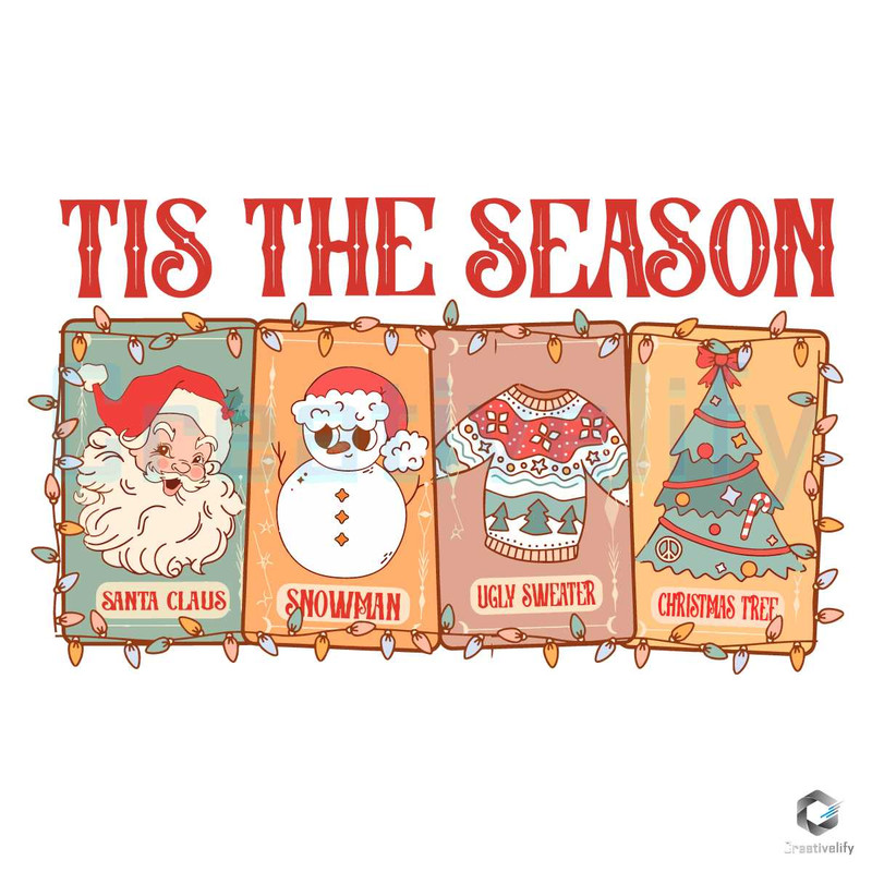 Tis The Season Christmas SVG Santa Snowman File Design.jpg