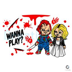 wanna play chucky and tiffany svg halloween design file