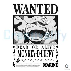 wanted dead or alive one piece svg monkey d luffy file