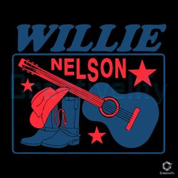 Willie Nelson Guitar Boots SVG Cowboy Country Music File