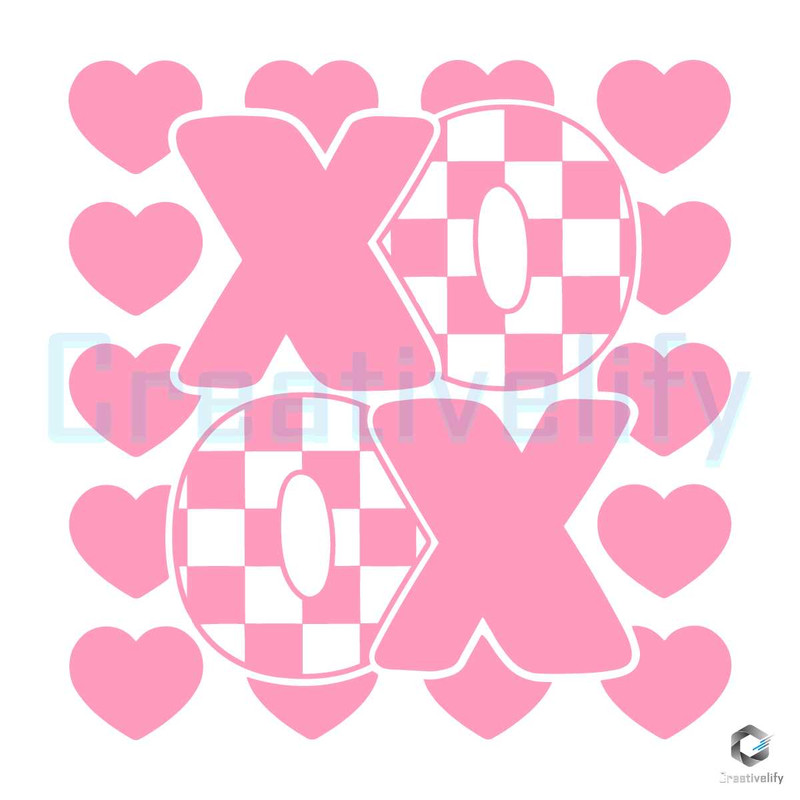 XOXO Checkered Valentine's Day SVG File Design.jpg