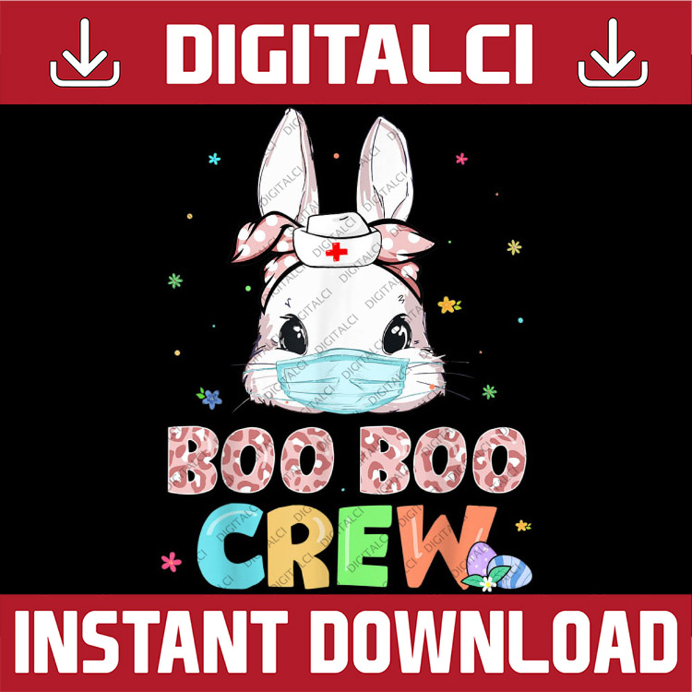 Boo Boo Crew Bunny Nurse Easter Rabbit Face Mask Nurses RN Easter Day Png, Happy Easter Day Sublimation Design.jpg