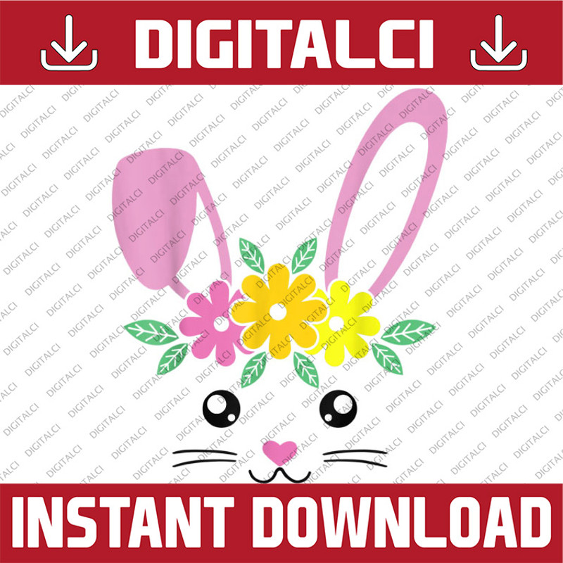Bunny Face Easter Day Easter Day Png, Happy Easter Day Sublimation Design.jpg