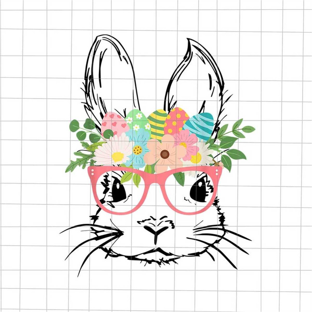 Bunny With Glasses Easter Day Png, Bunny Face Flower Png, Hippity Rabbit Easter Day Png, Egg Easter Day Png, Easter Day.png