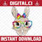 Cute Bunny Face Tie Dye Glasses Easter Day Easter Day Png, Happy Easter Day Sublimation Design.jpg