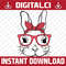 Cute Bunny With Bandana Glasses And Bubblegum Happy Easter Easter Day Png, Happy Easter Day Sublimation Design.jpg