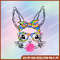 Cute Bunny With Bandana Tie Dye Glasses Bubblegum Easter Day, Easter Png, Happy Easter PNG, Easter Day Png, Easter.jpg