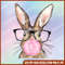 Cute Bunny With Glasses Bubblegum Easter Day PNG, Easter Png, Happy Easter PNG, Easter Day Png, Easter Sublimation, PNG.jpg
