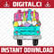 Cute Gnomes with Bunny ears Egg Hunting Truck Happy Easter Easter Day Png, Happy Easter Day Sublimation Design.jpg