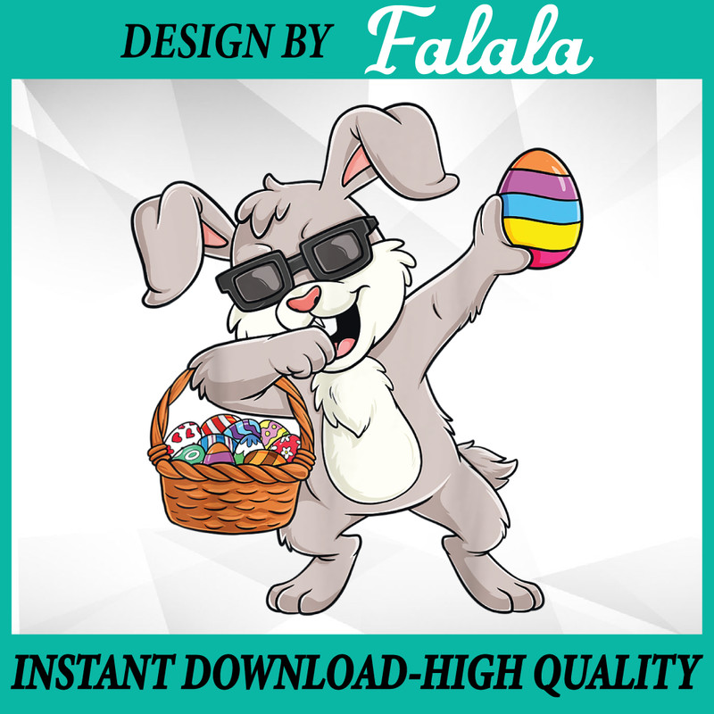 Dabbing Rabbit Easter Day Eggs Funny Png, Dabbing Rabbit Easter Png Digital File, Easter Png, Digital download.png