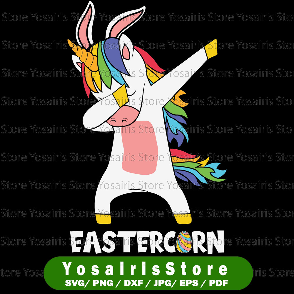 Dabbing Unicorn svg, Eastercorn Easter Unicorn dabbing, Easter Day Unicorn cut file Design, Sublimation Design.jpg