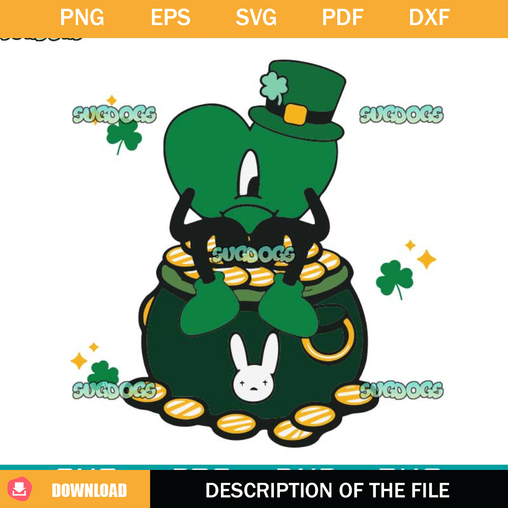 Bad Bunny Patricks Day SVG, St Patrick's Day Benito SVG #1.jpg
