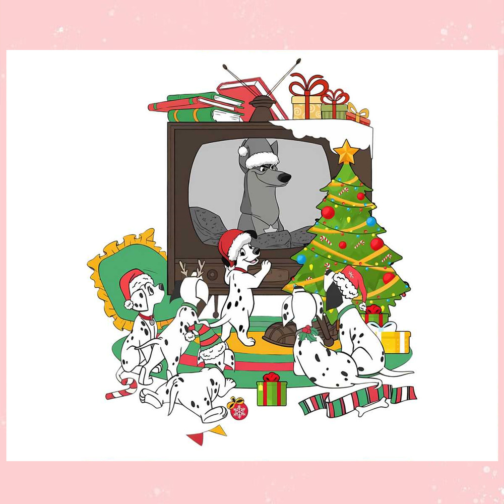 101 Dalmatians Watching TV Christmas Light PNG.jpg