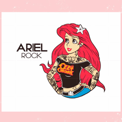 ariel princess disney svg ariel rock tattoo graphic designs files,disney svg, mickey mouse,princess, movie
